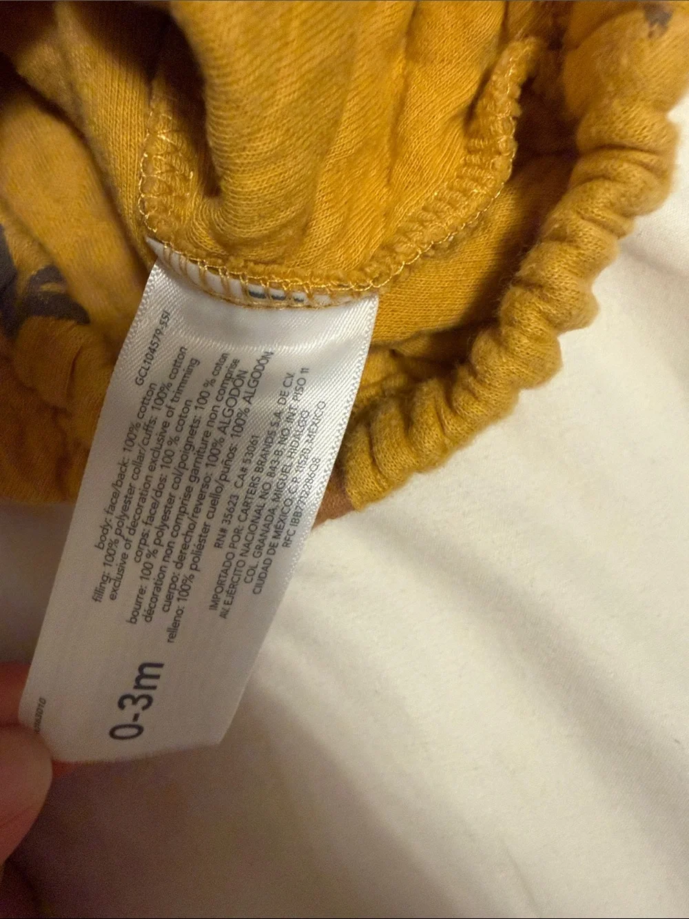 Carter's Quilted Mustard Floral Baby Pullover